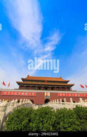 Pechino 11 settembre: Pechino costruisce il paesaggio di Tiananmen l'11 settembre 2011. Tiananmen si trova nella capitale della Repubblica Popolare Cinese Foto Stock