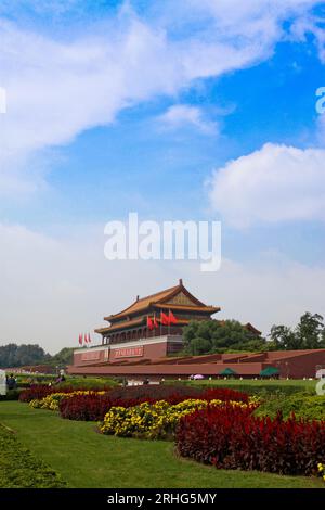 Pechino 11 settembre: Pechino costruisce il paesaggio di Tiananmen l'11 settembre 2011. Tiananmen si trova nella capitale della Repubblica Popolare Cinese Foto Stock