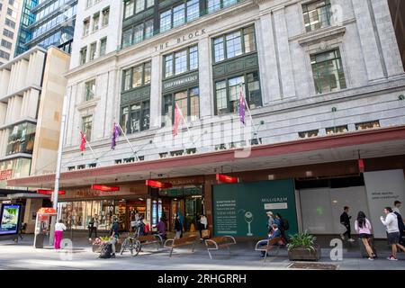 Sydney, George Street Australia, libreria Dymocks e negozio di cancelleria, New South Wales, Australia Foto Stock