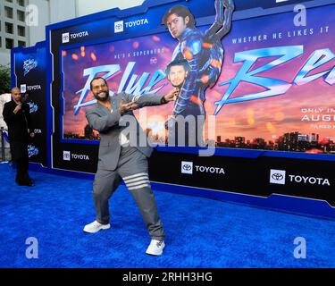 Los Angeles, USA. 15 agosto 2023. LOS ANGELES - 15 agosto: Angel Manuel Soto, foto di Xolo Mariduena al Blue Beetle Los Angeles Premiere al TCL Chinese Theater IMAX il 15 agosto 2023 a Los Angeles, CA (foto di Katrina Jordan/Sipa USA) credito: SIPA USA/Alamy Live News Foto Stock