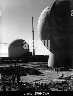 Bhabha Atomic Research Centre, BARC, in costruzione, impianto di ricerca nucleare, Trombay, Bombay, Mumbai, Maharashtra, India, anni '1950, vecchia immagine anni '1900 Foto Stock