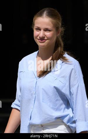 Saragozza, Madrid, Spagna. 17 agosto 2023. La principessa Leonor partecipa al primo giorno della principessa delle Asturie come "cadetto" Borbon all'accademia militare generale il 17 agosto 2023 a Saragozza, Spagna (Credit Image: © Jack Abuin/ZUMA Press Wire) SOLO PER USO EDITORIALE! Non per USO commerciale! Foto Stock