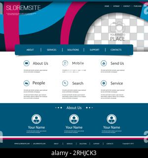 Modello sito Web con motivo astratto e luogo per foto Illustrazione Vettoriale