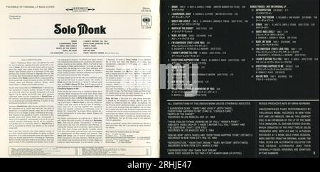 CD: Thelonious Monk - solo Monk. (SICP 707), pubblicato il 23 febbraio 2005. Foto Stock