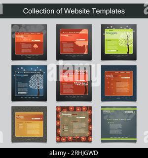 Raccolta di modelli di siti Web per la vostra azienda Illustrazione Vettoriale