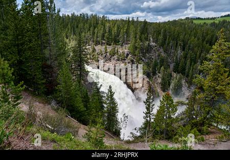 Cascate superiori del fiume Yellowstone, parco nazionale di Yellowstone, Wyoming, Stati Uniti d'Americaa Foto Stock