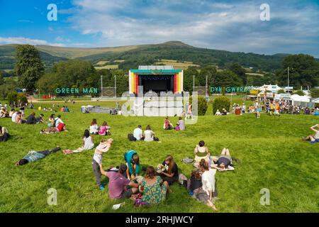 Glanusk Park, Regno Unito. Giovedì 17 agosto 2023. Primi arrivi al Green Man Festival 2023 a Glanusk Park, Brecon Beacons, Galles. Data foto: Giovedì 17 agosto 2023. Il credito fotografico dovrebbe leggere: Richard Gray/Alamy Live News Foto Stock