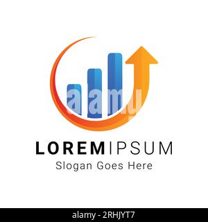 Grafico di crescita aziendale e finanziario Logo Design Marketing grafico di crescita logotipo Trading Illustrazione Vettoriale