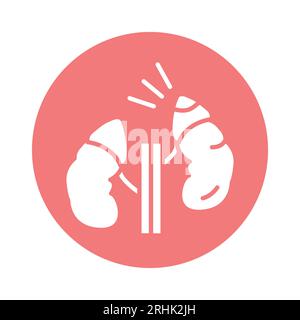 Icona della linea di colore della sindrome del cortisolo di Cushing. Elemento vettoriale isolato. Pittogramma a contorno per pagina web, app mobile, promo Illustrazione Vettoriale