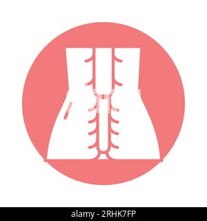 Icona della linea di colore della sindrome da equina di cauda. Elemento vettoriale isolato. Pittogramma a contorno per pagina web, app mobile, promo Illustrazione Vettoriale