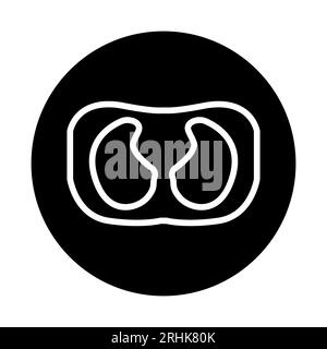 Scansione TC dell'icona della linea di colore dei polmoni. Elemento vettoriale isolato. Pittogramma a contorno per pagina web, app mobile, promo Illustrazione Vettoriale