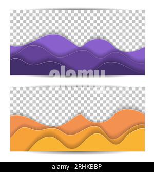 Banner orizzontale ampio, mockup, modello per la vendita di Halloween e pubblicità con spazio per testo, spazio per copia Illustrazione Vettoriale