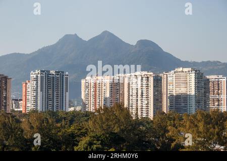 Vista da barra da Tijuca a Rio de Janeiro, Brasile. Foto Stock