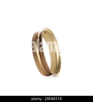 Un tappo per flacone metallico isolato su bianco Foto Stock