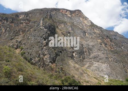 Calcare, montagna, scogliera, cielo, nuvole, canyon del sumidero a chiapas, messico Foto Stock