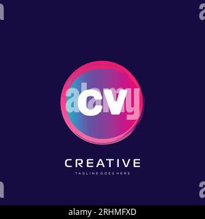 Logo iniziale con modello vettoriale colorato. Illustrazione Vettoriale