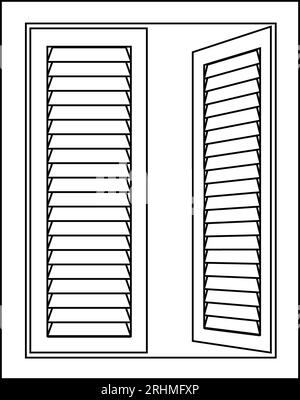 Icona finestra disegno simbolo illustrazione vettoriale Illustrazione Vettoriale