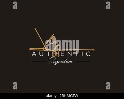 Vettore modello logo firma VG. Illustrazione Vettoriale