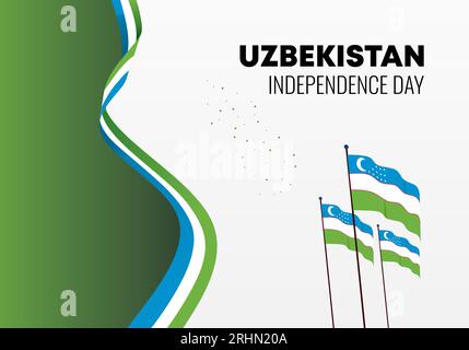 Giornata dell'indipendenza dell'Uzbekistan sfondo per la celebrazione nazionale del 1° settembre. Illustrazione Vettoriale