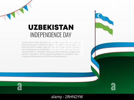 Giornata dell'indipendenza dell'Uzbekistan sfondo per la celebrazione nazionale del 1° settembre. Illustrazione Vettoriale