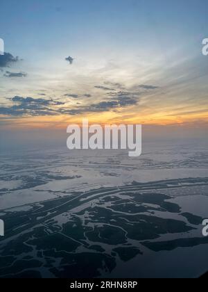 Vista aerea delle paludi della Louisiana Foto Stock