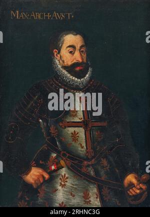 Ritratto di Massimiliano III, arciduca d'Austria (1558-1618), noto come "il Maestro tedesco". Museo: COLLEZIONE PRIVATA. Autore: Frans Pourbus (II). Foto Stock