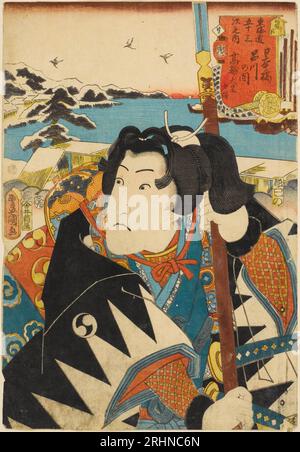 Takanawa, tra Nihonbashi e Shinagawa: Attore Iwai Hanshiro V nel ruolo di Oboshi Rikiya, dalla serie 53 stazioni della. Museo: COLLEZIONE PRIVATA. Autore: Utagawa Kunisada (Toyokuni III). Foto Stock