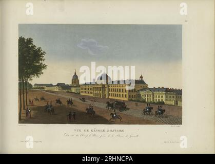 Vue de l'Ecole militaire, du côté du Champ-de-mars pry de la plaine de Grenelle. Museo: COLLEZIONE PRIVATA. Autore: Henri Courvoisier-Voisin. Foto Stock