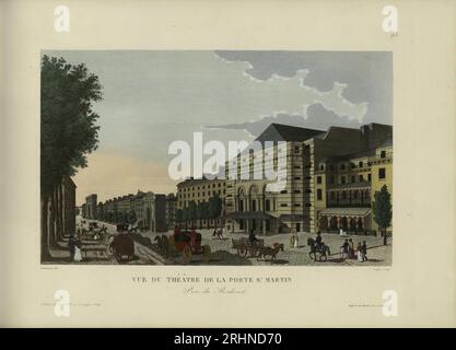 Vue du Théâtre de la porte Saint-Martin, pry du Boulevard. Museo: COLLEZIONE PRIVATA. Autore: Henri Courvoisier-Voisin. Foto Stock