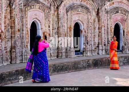 India, Bengala Occidentale, Raj Mahal sul fiume Hoostly, affluente del Gange, Kalna, tempio Nava Kailash (108 Shiv Mandir) dedicato a Shiva Foto Stock