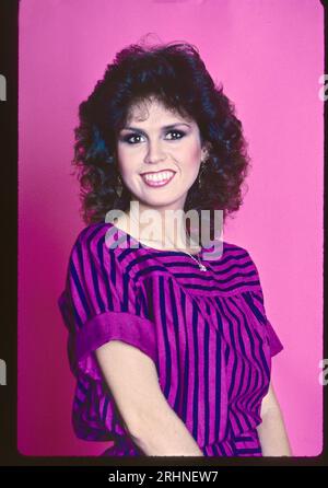 Un ritratto del 1982 in posa di Marie Osmond, un'attrice, cantante, star televisiva e membro della famiglia Osmond. Ad Atlanta, Georgia. Foto Stock