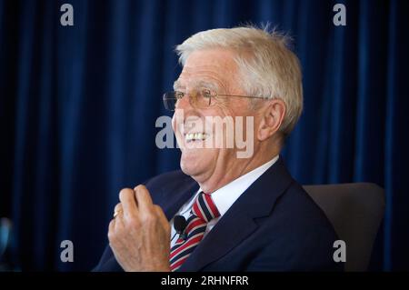 Sydney, Australia, 7 ottobre 2009. Sir Michael Parkinson Media Conference, Watson's Bay, Sydney, Australia. Foto Stock