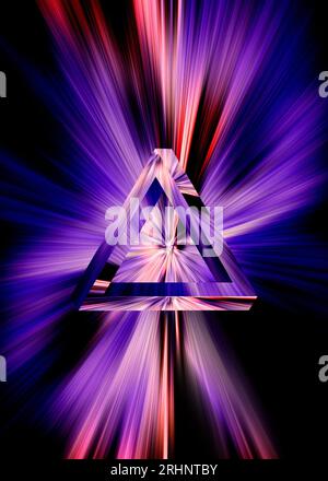 Sfondo triangolare Penrose. Oggetto illusione ottica tribar impossibile Foto Stock