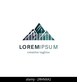 design del modello del logo vector mountain Illustrazione Vettoriale