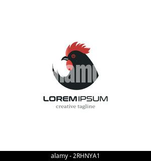 Design del modello del logo Vector Rooster Illustrazione Vettoriale