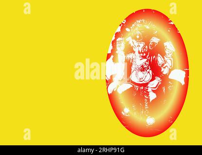 Felice Ganesh Chaturthi saluto con spazio vuoto o spazio copia. Foto Stock