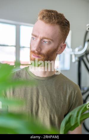 redhead con la barba Foto Stock