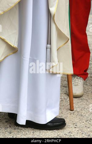 Monseigneur Matthieu Rougé, évêque de Nanterre. Les Contamines-Montjoie. Haute-Savoie. Auvergne-Rhône-Alpes. Francia. Europa. Foto Stock