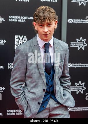 Edimburgo, Regno Unito. 18 agosto 2023 nella foto: Louis McCartney. L'Edinburgh International Film Festival si apre con la prima mondiale di Silent Roar, il lungometraggio di debutto dello scrittore e regista scozzese Johnny Barrington. Crediti: Rich Dyson/Alamy Live News Foto Stock