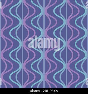 Moderno motivo geometrico astratto vettoriale senza cuciture con gradiente delle onde in stile retrò. Illustrazione minimalista con linee forme semplici. Illustrazione Vettoriale