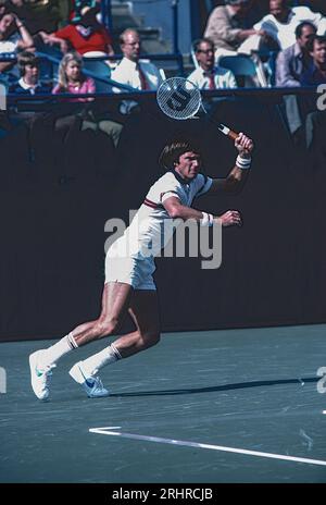 Jimmy Connors (USA) partecipa agli US Open Tennos del 1981. Foto Stock