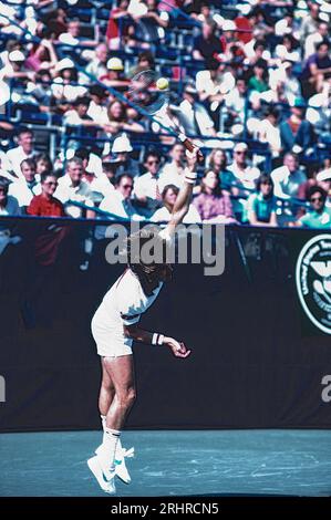 Jimmy Connors (USA) partecipa agli US Open Tennos del 1981. Foto Stock