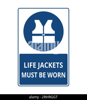 I giubbotti di salvataggio devono essere indossati con un cartello Illustrazione Vettoriale
