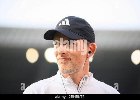 Allenatore Thomas TUCHEL (M) calcio 1st Bundesliga, 1st Matchday, SV Werder Bremen (HB) - FC Bayern Monaco (M), il 18 agosto 2023 a Brema/Germania. Le normative #DFL vietano qualsiasi uso di fotografie come sequenze di immagini e/o quasi-video # Foto Stock