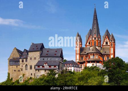 Cattedrale di Limburgo un castello sulla roccia calcarea , Germania, Assia, Limburgo an der Lahn Foto Stock