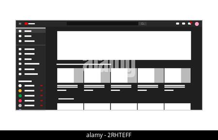 Piattaforma di condivisione video homepage applicazione social media Internet visione di contenuti tecnologia di canale Illustrazione Vettoriale