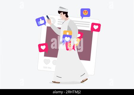 Illustrazione degli affari e dell'istruzione del popolo dell'Oman Foto Stock