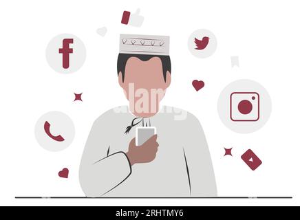 Illustrazione degli affari e dell'istruzione del popolo dell'Oman Foto Stock