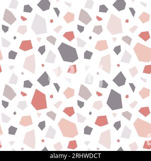 Pavimento in terrazzo con motivo senza cuciture, sfondo astratto vettoriale. Illustrazione Vettoriale