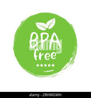 Icona vettore libero da BPA. Logo privo di plastica elemento chimico tossico bpa icona ecologica Safe Illustrazione Vettoriale